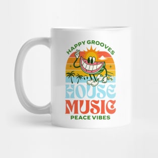 HOUSE MUSIC  - Happy Grooves , Peace Vibes (green/orange/red) Mug